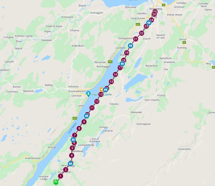 Loch Ness Marathon Course Map